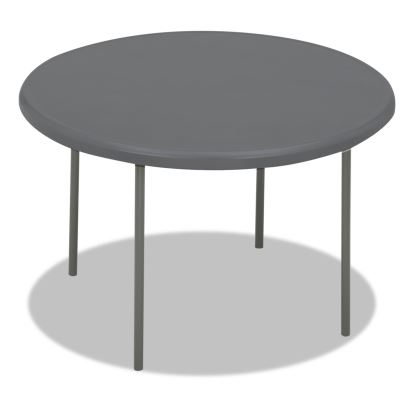 IndestrucTable Classic Folding Table, Round Top, 200 lb Capacity, 48" dia x 29"h, Charcoal1