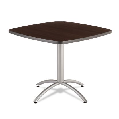 CafeWorks Table, Cafe-Height, Square Top, 36 x 36 x 30, Walnut/Silver1