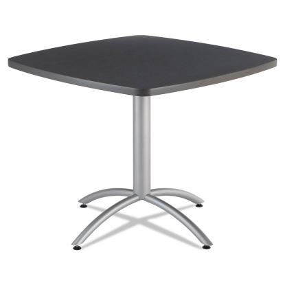CafeWorks Table, Cafe-Height, Square Top, 36 x 36 x 30, Graphite Granite/Silver1