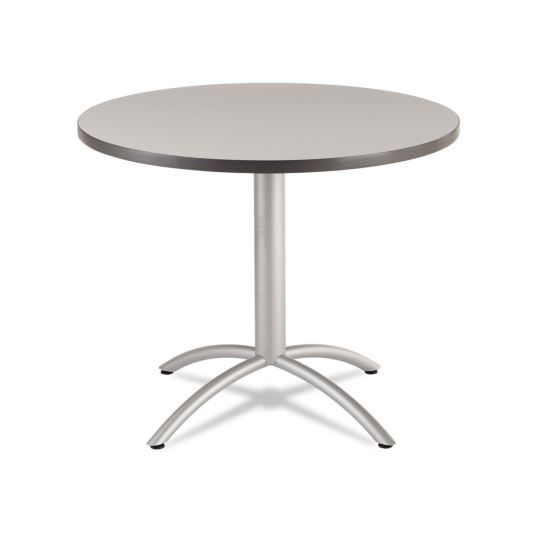 CafeWorks Table, Cafe-Height, Round Top, 36" dia x 30"h, Gray/Silver1