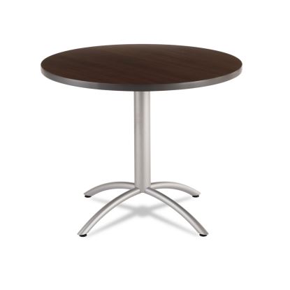 CafeWorks Table, Cafe-Height, Round Top, 36" dia x 30"h, Walnut/Silver1