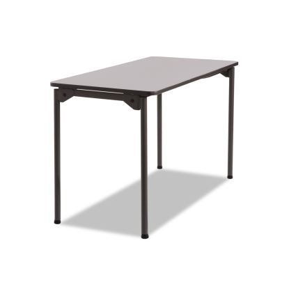 Maxx Legroom Wood Folding Table, Rectangular Top, 48 x 24 x 29.5, Gray/Charcoal1