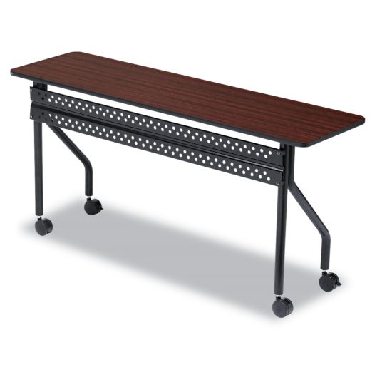 OfficeWorks Mobile Training Table, 60w x 18d x 29h, Mahogany/Black1