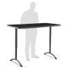 ARC Adjustable-Height Table, Rectangular Top, 30 x 60 x 30 to 42 High, Walnut/Gray2