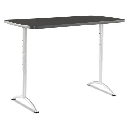 ARC Adjustable-Height Table, Rectangular Top, 60 x 30 x 30 to 42 High, Graphite/Silver1