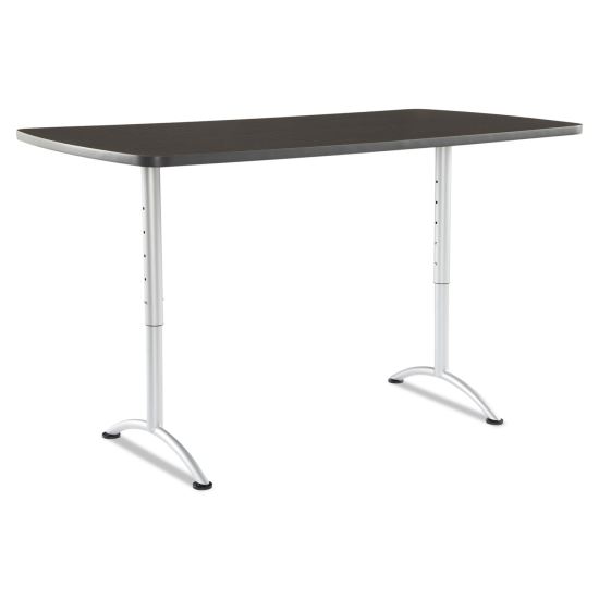 ARC Adjustable-Height Table, Rectangular Top, 36 x 72 x 30 to 42 High, Gray Walnut/Silver1