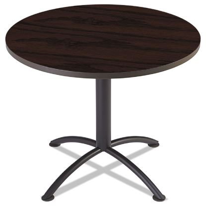 iLand Table, Cafe-Height, Round Top, Contoured Edges, 36" dia x 29"h, Mahogany/Black1
