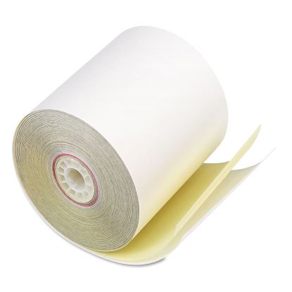 Impact Printing Carbonless Paper Rolls, 3" x 90 ft, White/Canary, 50/Carton1
