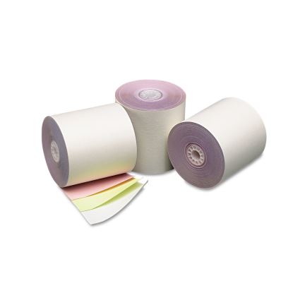 Impact Printing Carbonless Paper Rolls, 3" x 70 ft, White/Canary/Pink, 50/Carton1