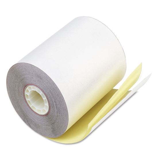 Impact Printing Carbonless Paper Rolls, 0.69" Core, 3.25" x 80 ft, White/Canary, 60/Carton1