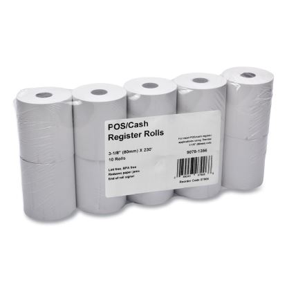 Direct Thermal Printing Thermal Paper Rolls, 3.13" x 230 ft, White, 10/Pack1