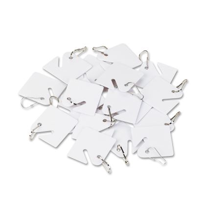 Replacement Slotted Key Cabinet Tags, 1 5/8 x 1 1/2, White, 20/Pack1