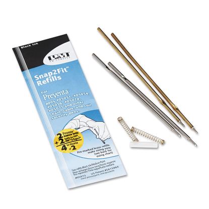 Refill for Preventa, MMF Kable and Sentry Counter Pens, Medium Conical Tip, Black Ink, 2/Pack1