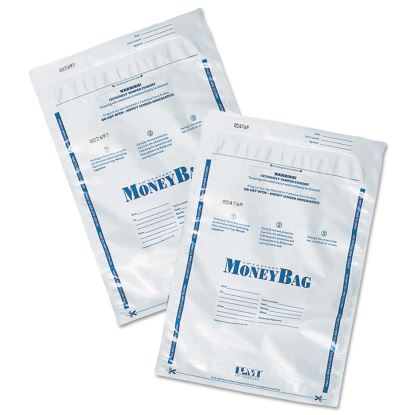 Tamper-Evident Deposit Bag, Plastic, 9 x 12, White, 100/Pack1