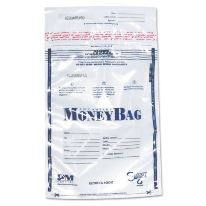 Tamper-Evident Deposit Bag, Plastic, 9 x 12, Clear, 100/Pack1
