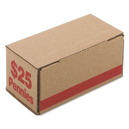 Corrugated Cardboard Coin Storage with Denomination Printed On Side, 8.5 x 4.38 x 3.63, Red1