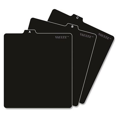 A-Z CD File Guides, 1/3-Cut Top Tab, A to Z, 5 x 5.75, Black, 26/Set1