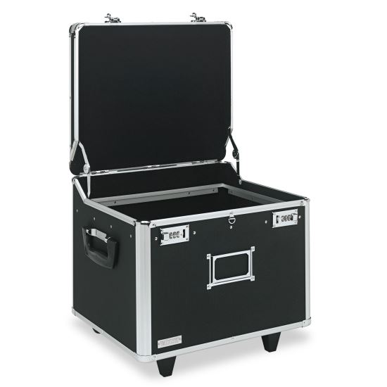 Locking Mobile File Chest, Letter/Legal Files, 17.5" x 15.5" x 14.5", Black/Chrome1