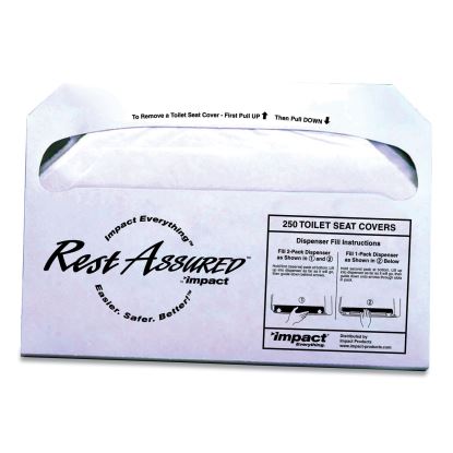 Rest Assured Seat Covers, 14.25 x 16.85, White, 250/Pack, 20 Packs/Carton1