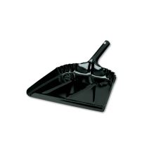 Heavy-Duty Commercial Dust Pan, 16 x 15.5, 5.38" Handle, 20-Gauge Steel, Black1