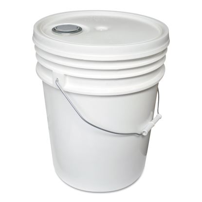 Utility Bucket with Lid, 5 gal, Polyethylene, White, 11.25" dia1