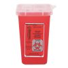 Sharps Waste Receptacle, Square, Plastic, 32oz, Red1