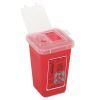 Sharps Waste Receptacle, Square, Plastic, 32oz, Red2