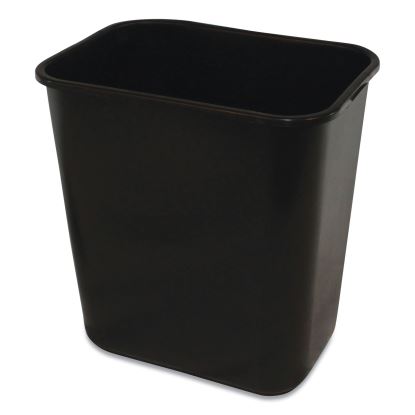 Soft-Sided Wastebasket, Rectangular, Polyethylene, 28 qt, Black1