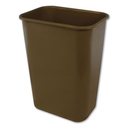 Soft-Sided Wastebasket, Rectangular, Polyethylene, 41 qt, Beige1