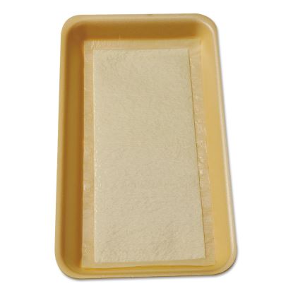 Meat Tray Pads, 6w x 4.5d, White/Yellow, 1,000/Carton1