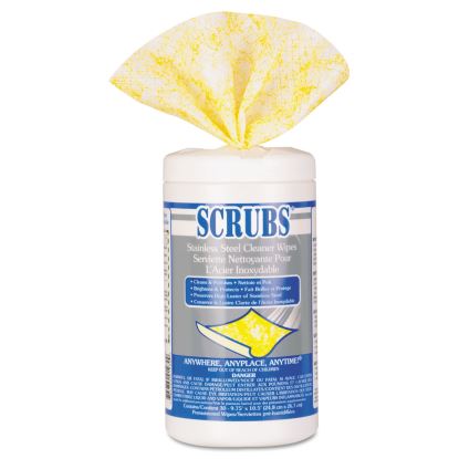 Stainless Steel Cleaner Towels, 9.75 x 10.5, Lemon Scent, 30/Canister1