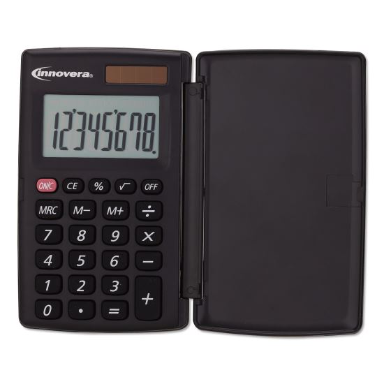 15921 Pocket Calculator with Hard Shell Flip Cover, 8-Digit LCD1