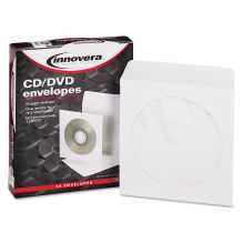 CD/DVD Envelopes, Clear Window, 1 Disc Capacity, White, 50/Pack1