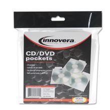 CD/DVD Pockets, 1 Disc Capacity, Clear, 25/Pack1