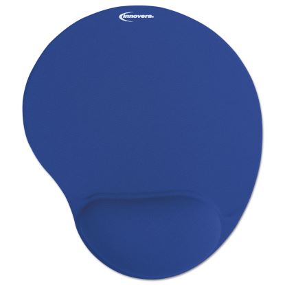 Mouse Pad with Fabric-Covered Gel Wrist Rest, 10.37 x 8.87, Blue1