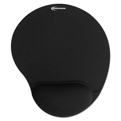 Mouse Pad with Fabric-Covered Gel Wrist Rest, 10.37 x 8.87, Black1