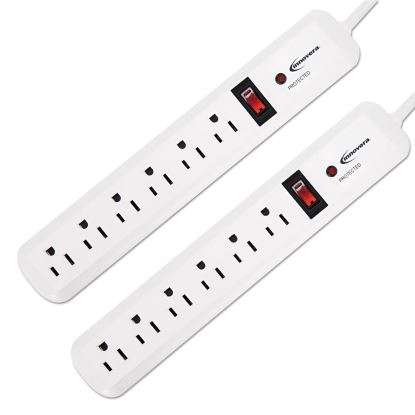 Surge Protector, 6 Outlets, 4 ft Cord, 540 Joules, White, 2/PK1