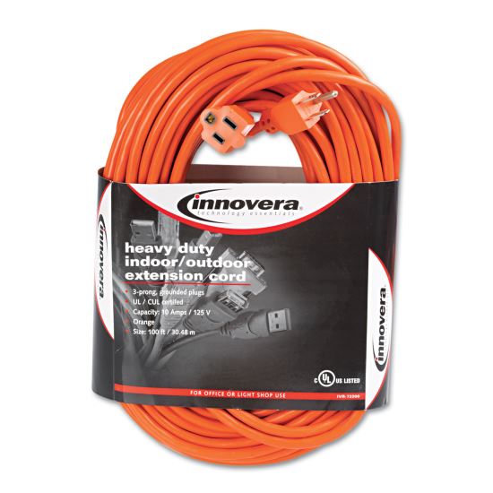 Indoor/Outdoor Extension Cord, 100 ft, 10 A, Orange1