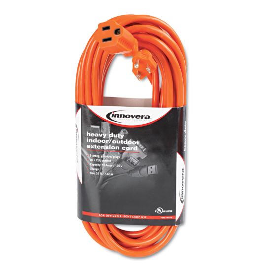 Indoor/Outdoor Extension Cord, 25 ft, 13 A, Orange1