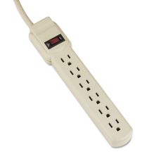 Six-Outlet Power Strip, 4 ft Cord, 1.94 x 10.19 x 1.19, Ivory1