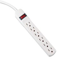 Six-Outlet Power Strip, 15 ft Cord, 1.94 x 10.19 x 1.19, Ivory1