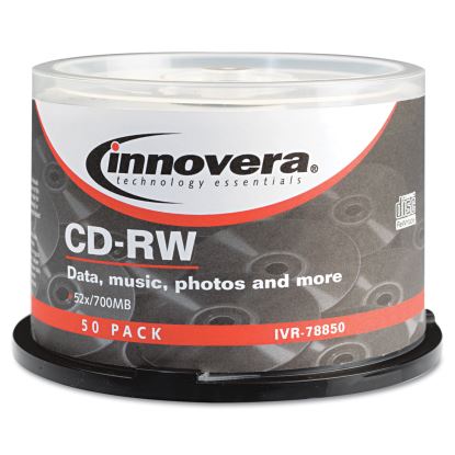 CD-RW Rewritable Disc, 700 MB/80 min, 12x, Spindle, Silver, 50/Pack1