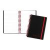 Twin Wire Poly Cover Notebook, 1 Subject, Wide/Legal Rule, Black Cover, 5.88 x 4.13, 70 Sheets1