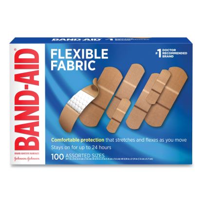 Flexible Fabric Adhesive Bandages, Assorted, 100/Box1