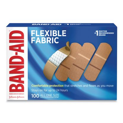 Flexible Fabric Adhesive Bandages, 1 x 3, 100/Box1