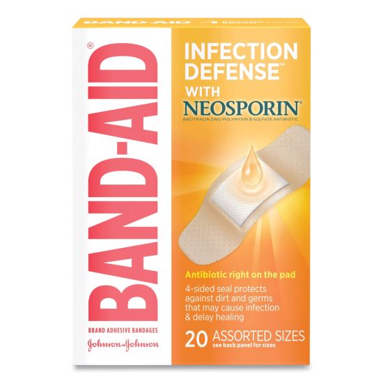 Antibiotic Adhesive Bandages, Assorted Sizes, 20/Box1