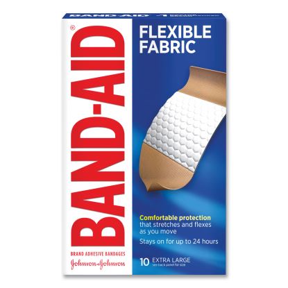 Flexible Fabric Extra Large Adhesive Bandages, 1.75 x 4, 10/Box1