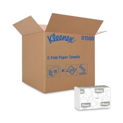 C-Fold Paper Towels, 10 1/8 x 13 3/20, White, 150/Pack, 16 Packs/Carton1