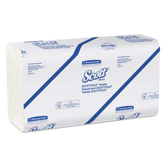 Pro Scottfold Towels, 9.4 x 12.4, White, 175 Towels/Pack, 25 Packs/Carton1