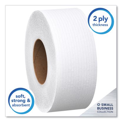 Essential JRT Jumbo Roll Bathroom Tissue, Septic Safe, 2-Ply, White, 1000 ft, 4 Rolls/Carton1